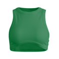 thumbnail image 1 of CNKOO Crop Tops pour Femmes Décontracté Couleur Unie Col Ajusté Sans Manches, 1 of 5