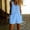Blue, variant on Shrysg Women's Casual Cotton Sleeveless Romper Round Neck Button Down Wide Leg Jumpsuit White