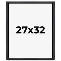 27x32 Frame Black Charcoal Grey Wood Textured Picture Frame | 0.75 Inch Moulding Width | Gunmetal