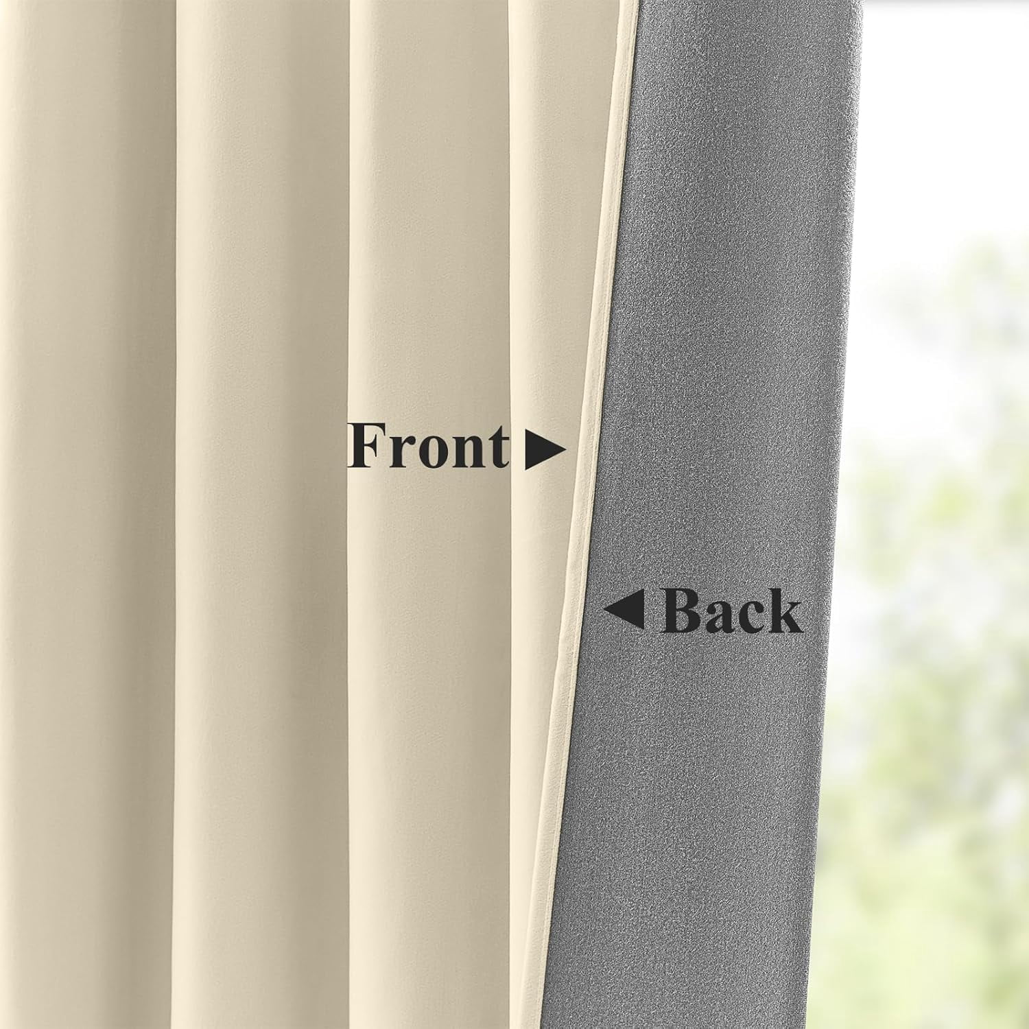 Galenzoov 52*96 inch 2 Panels Velvet Curtains for Home, Room Darkening Heat Blocking Blackout Window Curtains Back Tab Rod Pocket Drapes for Bedroom,Living room,Office,Ivory