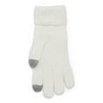 thumbnail image 3 of Time and Tru Women's Tech Touch Cable Knit Gloves, One Size Fits Most, Winter White, 3 of 3