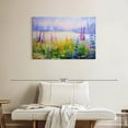 thumbnail image 2 of Elephant Stock Floral Wall Art - Horizontal Canvas Wall Art - Living Room Wall Decor - Nature Canvas - Purple And Blue Decor - 36" x 24", 2 of 8