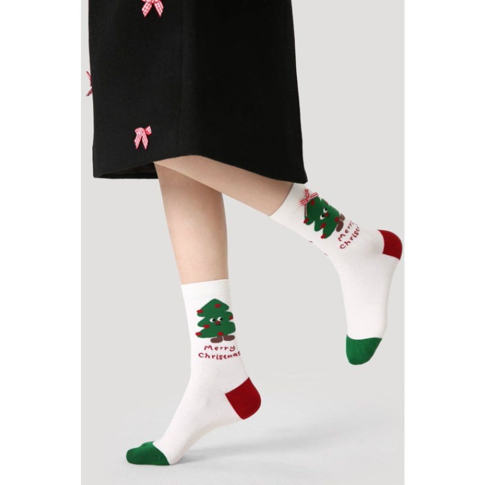 Christmas Stocking for Women Autumn/Winter Mid-Calf Socks Cute Homewear Warm Long Socks Holiday Gift with Festive Designs.