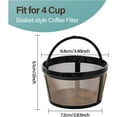 thumbnail image 2 of ZWP 4 Cup Basket Style Coffee Filter Reusable Coffee Filter 304 Stainless Steel Filter Coffee Replacement Coffee, 2 of 5