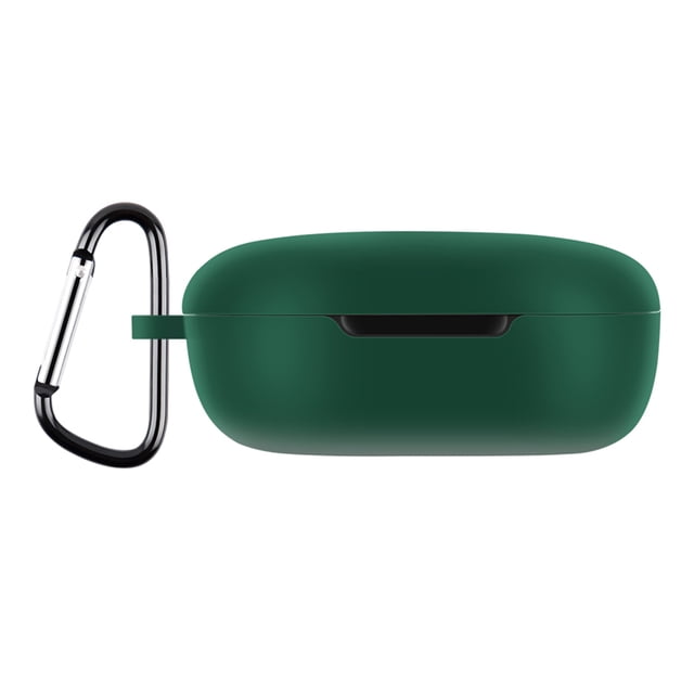Funda de silicona para auriculares con mosquetón para Redmi Buds 4 Lite (verde oscuro)