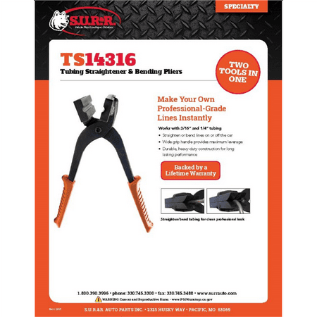 Sur&r Tubing Straightener & Bending Pliers TS14316