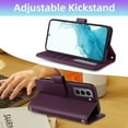thumbnail image 3 of Furiet Argyle Wallet Case for Samsung Galaxy S21 Plus S21+ 5G & Tempered Glass Screen Protector Wrist/Shoulder Strap Card Slot Folio Stand Phone Cover for S21+5G S21plus 21S + S 21 21+ G5 Deep Purple, 3 of 8