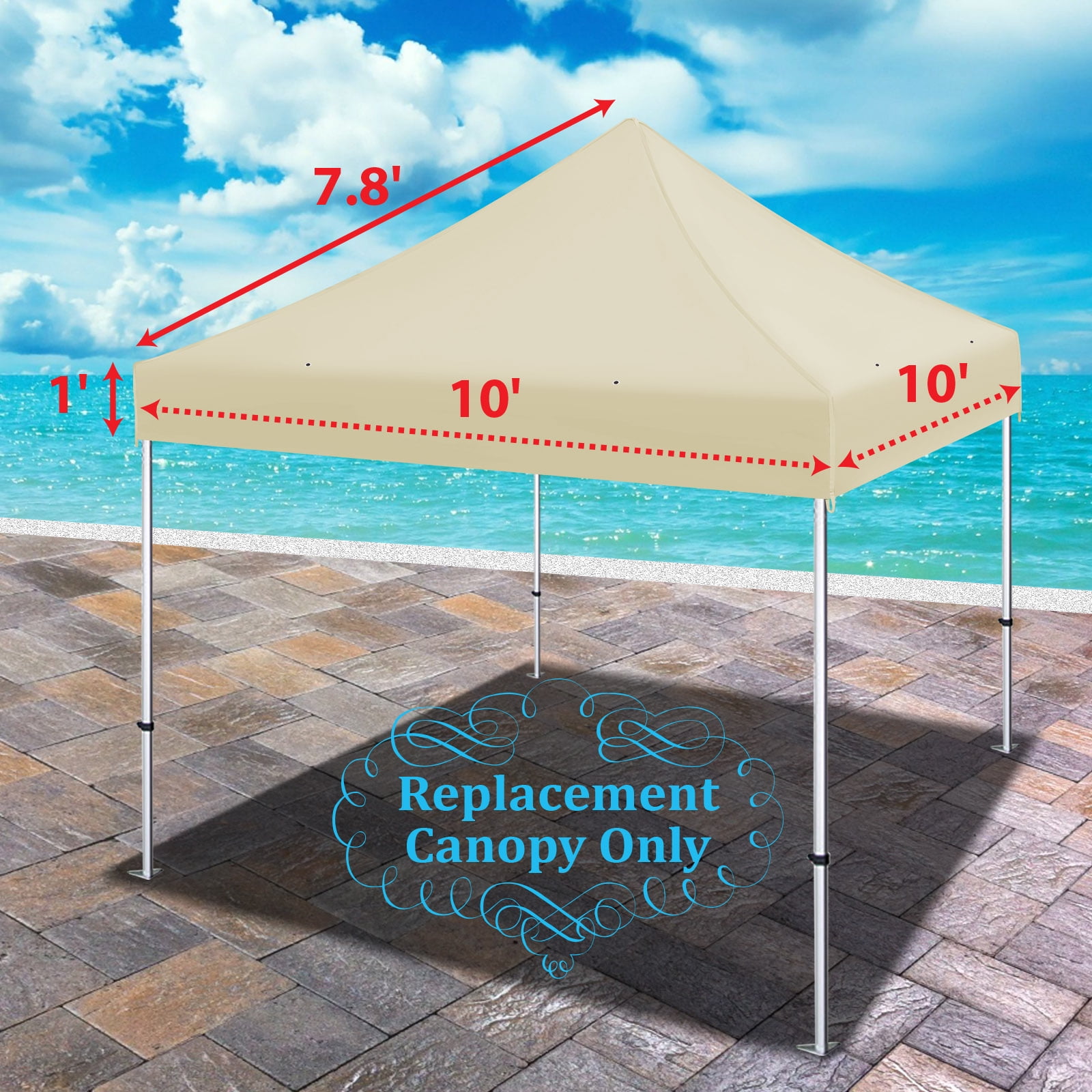 Sunrise Ez pop Up Instant Canopy 10'X10' Replacement Top Gazebo