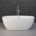 thumbnail image 2 of WoodBridge 59" Acrylic Freestanding Bathtub Contemporary Soaking Tub, Oval B-0018, 2 of 6