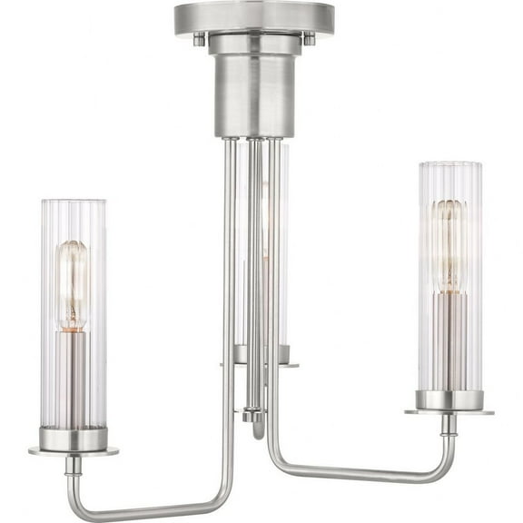 P350122-009-Progress Lighting-Rainey - Close-to-Ceiling Light - 3 Light in Modern style - 18 Inches wide by 16 Inches high-Brushed Nickel Finish