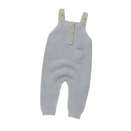 

Girls Overalls Knitted Sweater Pocket Bowknot Romper Solid Long Casual Sleeve Cute Jumper for Kids