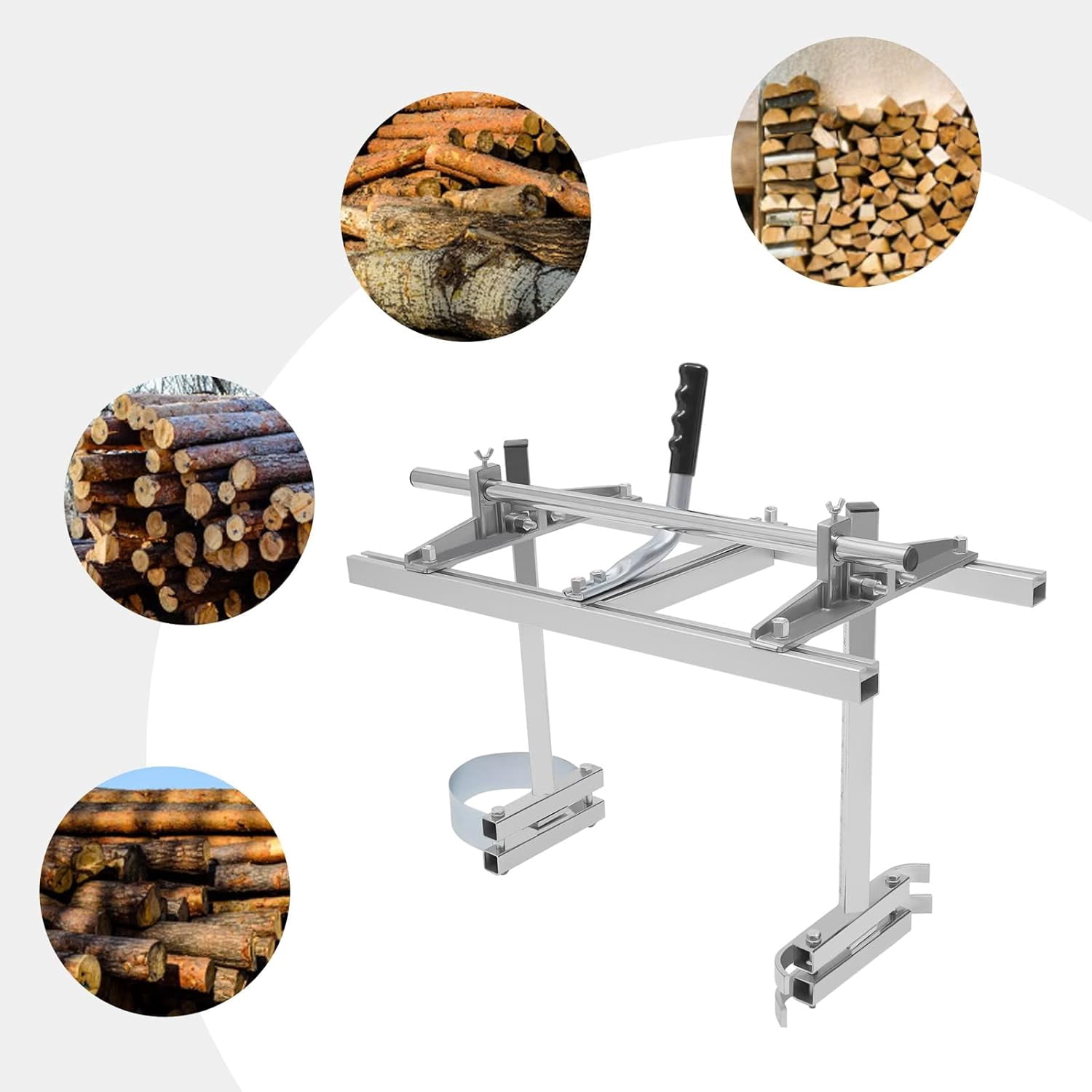 14" - 24" Chainsaw Mill, Chainsaw Mill Planking Milling, Bar Wood Lumber Cutting, Portable Sawmill Aluminum Steel Chainsaw Mill for Builders & Woodworkers