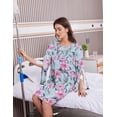 thumbnail image 6 of Pinspark Hospital Nightgowns Women Open Back Nightdress Bedridden Elderly Women' Pajama Dress Long Sleeve Post Surgery Gowns, 6 of 6