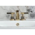 thumbnail image 3 of Kingston Brass KS4943KNL Convergent Two-Handle 3-Hole Deck Mount Widespread Bathroom Faucet with Knurled Handle and Brass Pop-Up in Antique Brass, 3 of 8