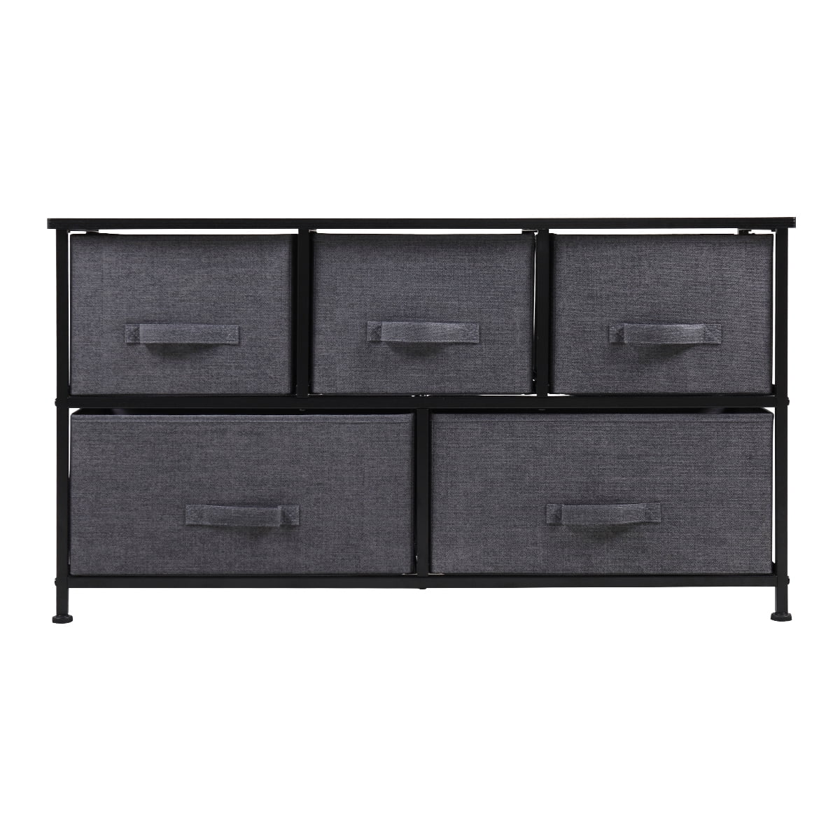 Lowestbest 2-Tier Drawer Dresser Organizer With 5 Drawers, End Table Storage Cabinet with Easy Pull Fabric Bins, Black Lowestbest 2-Tier Drawer Dresser Organizer With 5 Drawers, End Table Storage Cabinet with Easy Pull Fabric Bins, Black