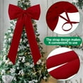 thumbnail image 4 of Large Christmas Bow Ornament 15x30 Inch Velvet Giant Wreath Bows Xmas Tree Topper Ribbon Hanging Bows for Christmas Holiday Home Wall Outdoor Indoor Party Garland Crafts Decoration(Red), 4 of 7