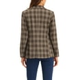 thumbnail image 3 of INSPIRE CHIC Blazers pour Femmes Revers Cranté Manches Longues un Bouton Blazer à Carreaux L Brun Clair, 3 of 6