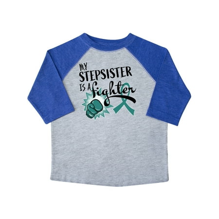

Inktastic Ovarian Cancer Awareness My Stepsister is a Fighter Gift Toddler Boy or Toddler Girl T-Shirt