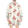 thumbnail image 2 of Wearable Oversized Blanket,Pioneer Flower Floral Print Pattern Wearable Blanket Hoodie for Adults,Cozy Hooded Blankets with Super Pockets,Super Warm Fuzzy Pullover for Women & Men, 2 of 6