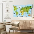 thumbnail image 5 of Elephant Stock World Map For Kids Wall Art - Horizontal Multi Panel Canvas - Nursery Wall Decor - Education Multi Panel - Beige And Gray Decor - 38" x 24", 5 of 8