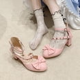 thumbnail image 6 of SACFOF Women Strappy Mary Janes Platform Chunky Heel Pumps with Bow Kawaii Shoes Patent Leather Pumps Ankle Strap Dress Shoes, 6 of 6