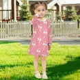 thumbnail image 7 of Christmas Pink Candy Cane with Bows Long-sleeved Dress A-line One-Piece Dress for 2-8 Years Casual Party 4T, 7 of 7