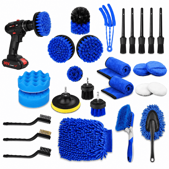 26Pcs Car Detailing Brush Set, Car Detailing Kit, Car Detailing Brushes, Car Cleaning Kit, Car Windshield Cleaning Tool, Professional Car Care kit - Car Wash Brush kit for Interior Exterior Wheels
