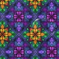 thumbnail image 4 of Yayeee Shower Curtain with Hooks 72"x72" Waterproof Fabric Bathroom Hanging Decor, Purple Stained Glass Pattern, 4 of 5