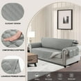 thumbnail image 5 of Sanmadrola Sofa Cover 100% Waterproof Couch Slipcovers Washable Non-Slip Furniture Protector with Pockets/Elastic Straps/Silicone Backing for Kids Pets Dogs, Light Gray, Loveseat (Two-couch Sofa), 5 of 7