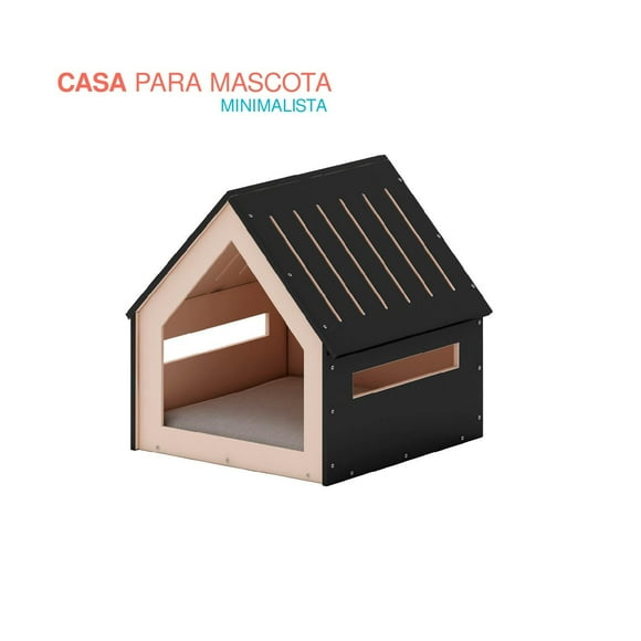 Casa para mascota Poli Pets 60.5x63x62.2cm negro