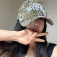 thumbnail image 2 of Camouflage Twig Pattern Ink Splash Embroidery Duck Tongue Cap, Unisex Adjustable Size, Polyester Material, Trendy American Style for Men & Women, 2 of 8