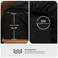 thumbnail image 6 of MooMee 100% Washed Cotton King Fitted Sheet Only Linen Like Textured Extra-Deep Pocket Breathable Soft 1-Piece(Black, 78"x80"), 6 of 7