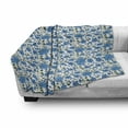 thumbnail image 2 of Floral Soft Flannel Fleece Throw Blanket, Blooming Poppies Leaves Spring Tones Hand Drawn Sketch Repetitive, Cozy Plush for Indoor and Outdoor Use, 70" x 90", Emerald and Deep Sky Blue, by Ambesonne, 2 of 5