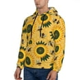 thumbnail image 3 of Lsque Bees and Sunflowers Pattern Casual Men's Hoodie,Hooded Sweatshirt with Kangaroo Pocket,Pullover Hoodie-3X-Large, 3 of 7