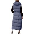 thumbnail image 7 of Winter Savings Clearance! Lindreshi Puffer Vest Women Plus Size Women's Outerwear Down Cotton Mid-length Padded Long Sleeve Hooded Stand Cotton-padded Collar Coats, 7 of 7