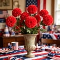 thumbnail image 6 of CuiLiyq Artificial Chrysanthemums Flowers Burgundy Flowers, Single Stem Chrysanthemum Spray for Independence Day Wedding Decor, Red, 6 of 6