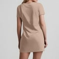 thumbnail image 6 of AherBiu Summer Dresses for Women Casual Loose Fitting V Neck Short Sleeve Tshirt Tunic Dress with Pockets, 6 of 6