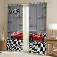 thumbnail image 2 of Homewish Red Racing Car Black Out Curtains,Checkerboard Race Flag Curtains Pack of 2 (42x63 Each),Red Gray Black Bedroom Curtains For Boys Kids,Ultra Soft Home Decor, 2 of 6