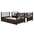 thumbnail image 6 of Twin Over Full Bunk Bed with Two Storage Drawer, Removable Ladder and Safety Guardrail for Kids, Teens, Adults, Convertible to 2 Separated beds (Espresso), 6 of 7