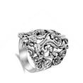 thumbnail image 4 of Vintage Wide Floral Tree Boho Ring 925 Sterling Silver Victorian Band Jewelry Female Male Size 12, 4 of 4
