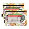 thumbnail image 2 of Colorful Gingham 2 Pack Pencil Pouch for 3 Ring Binder Smooth Zipper Folders with Pockets Clear Window Pencil Case, 2 of 6