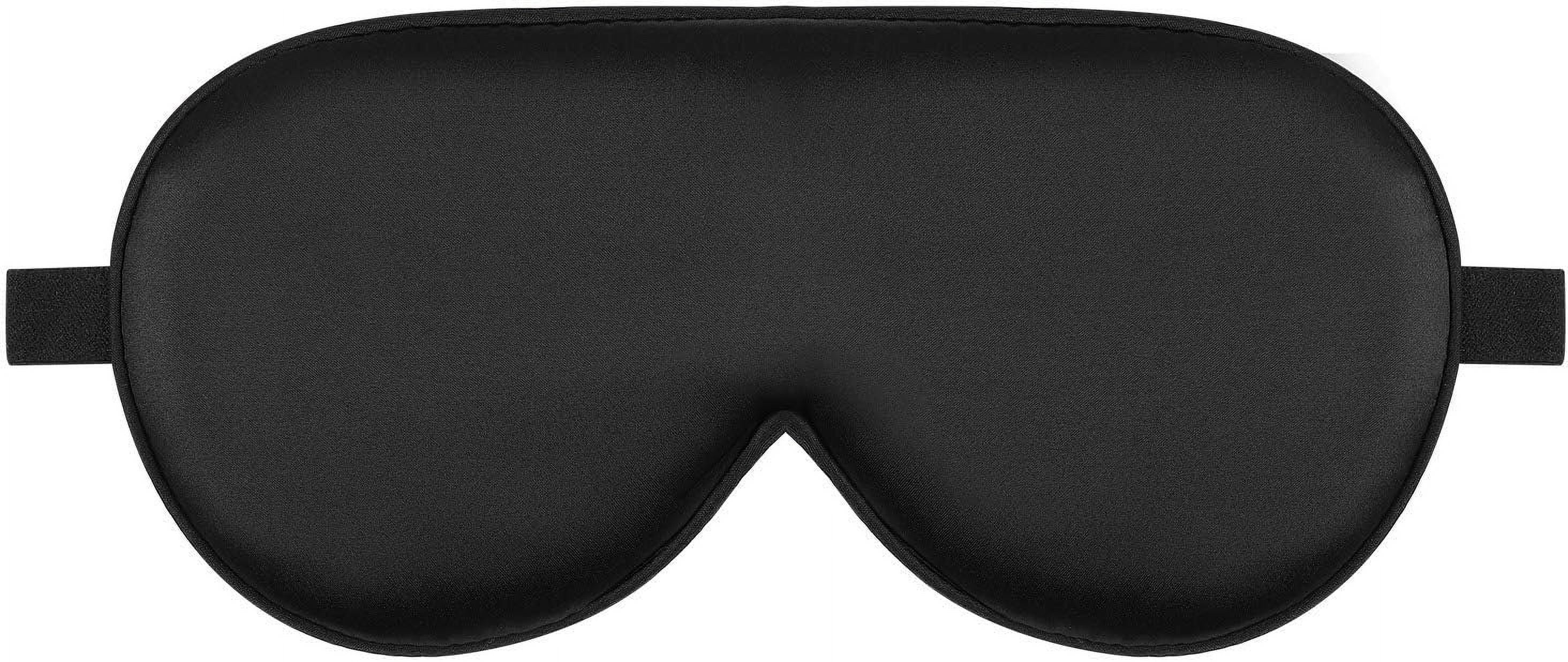 Wraparound Style  Silk Eye Mask, Wide Headband and Large Coverage Sleeping Mask for Full Blackout and Sound-muffling, Black