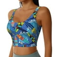 thumbnail image 2 of Pofeuu Hawaiian Style Print Sports Bra for Women Sexy Vest Yoga Running Gym Fitness Crop Bras Tops-, 2 of 8