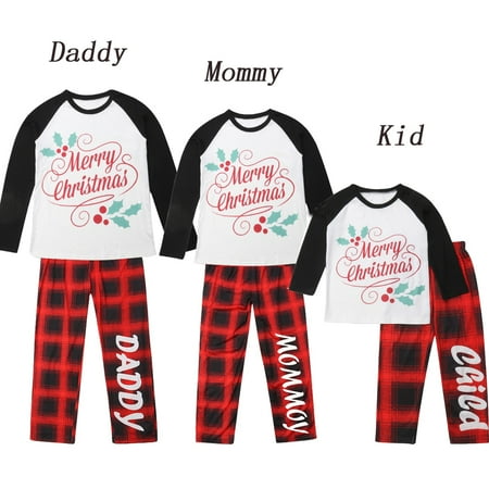 

Family Matching Pajamas Parent-Child Family Matching Merry Christams Plaid Pajama Set