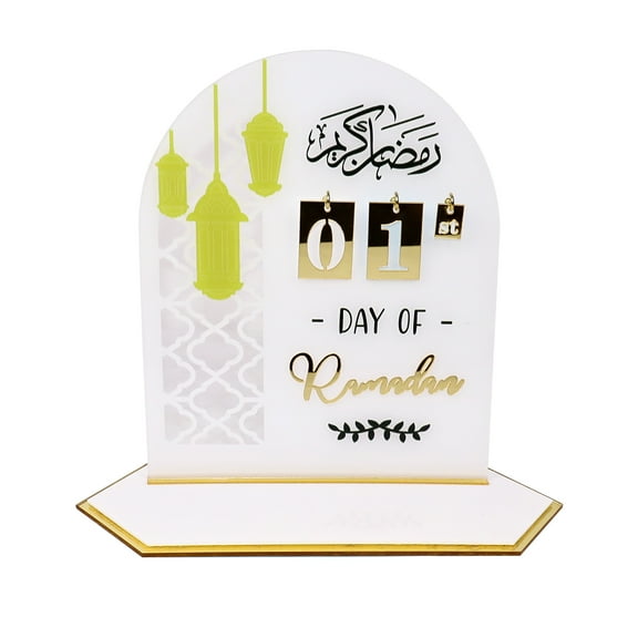 PAFU Ramadan Advent Calendar 2025 DIY Arylic Countdown Set, White