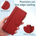 thumbnail image 3 of for iPhone 12 Pro Max Wallet case with Card Holder for Women Men,Phone case RFID Blocking PU Leather Flip Cover with Strap Zipper Credit Card Slots,Kickstand,With Wrist Strap,Red, 3 of 9