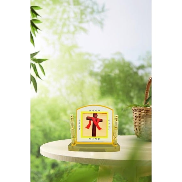 BEXCO Car Dashboard Cross, Jesus Car Cross, Christian Car Cross, Office Study Table Cross, Home Decor Cross, Christian Holy Cross, Saint Benedict Crucifix