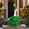thumbnail image 6 of Christmas Tree Porch Goose Outfit, Whimsical Christmas Tree Style Costume with Star Hat for Porch Goose Figurine, Goose Statue Xmas Tree Costume, 6 of 9