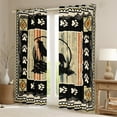 thumbnail image 2 of Feelyou Vintage Farmhouse Black Out Curtains, Jungle Wolf Animal Curtains Pack of 2 (42x63 Each), Western Aztec Countryside Bedroom Curtains, Blackout Curtains Bedroom Decor, 2 of 6