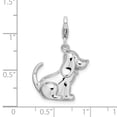 thumbnail image 2 of 925 Sterling Silver Fancy Lobster Closure 3-D Polished and Enameled Animal Pet Dog With Lobster Clasp Charm 29x16mm Pend, 2 of 2